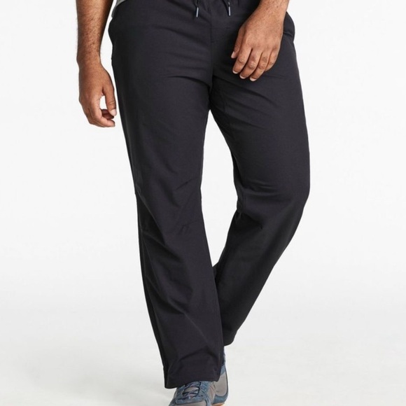 L.L.Bean Multisport Pants Drawstring Lightweight Black Mens XXL 32” Black - Picture 1 of 11